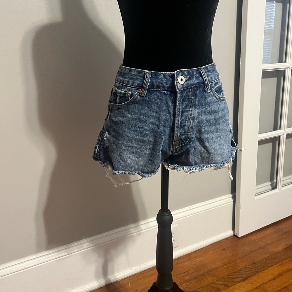Dance & Marvel Blue Jean Shorts High-Waisted Distressed